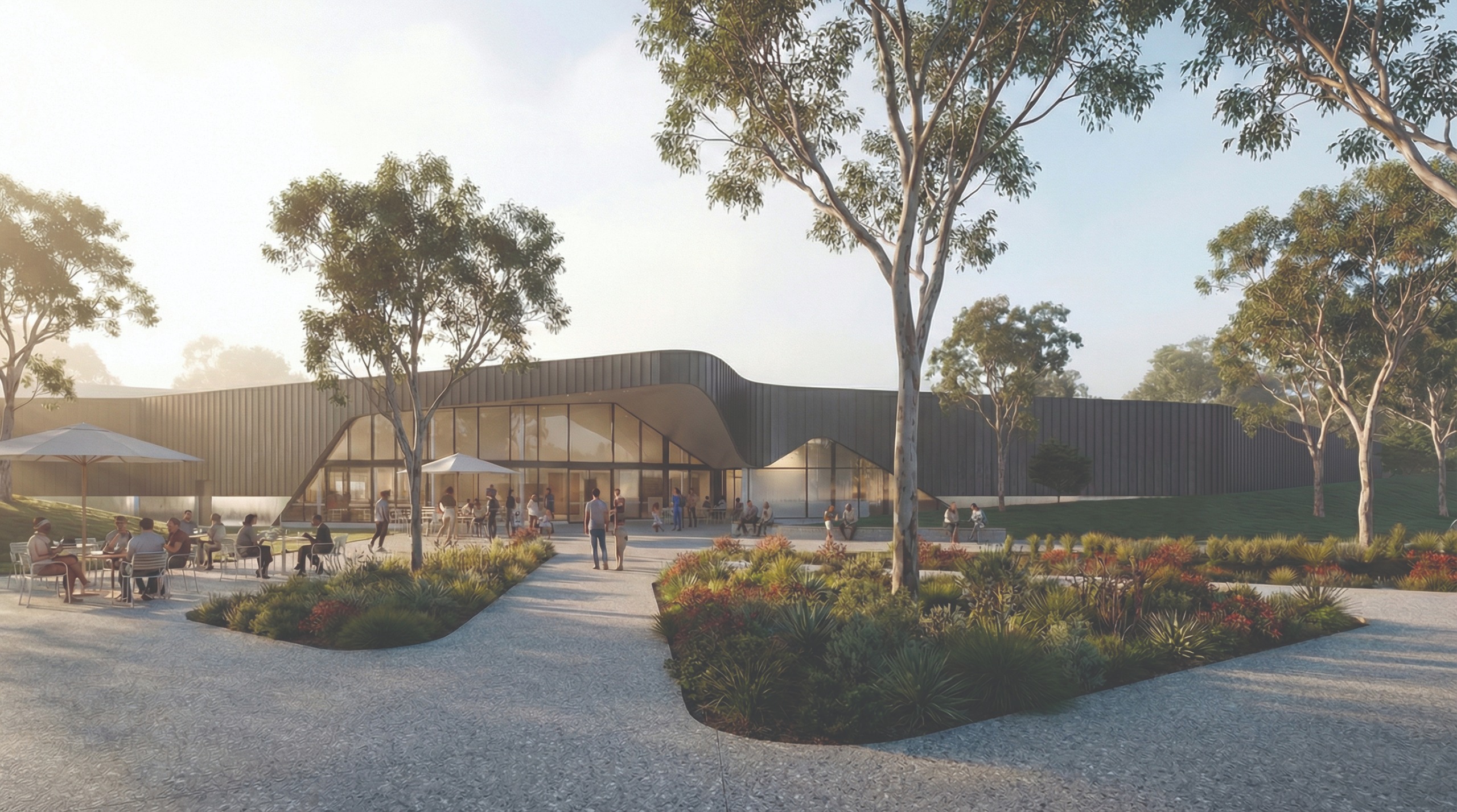 Concept design where a modern looking structure sits